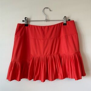 Tail Red Ruffle Hem Mini Skirt